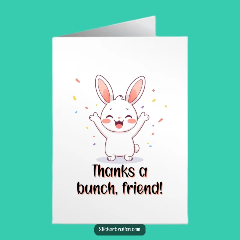 Free Printable Thank You Card: Bunny's Grateful Cheer! Downloadable Appreciation Gift