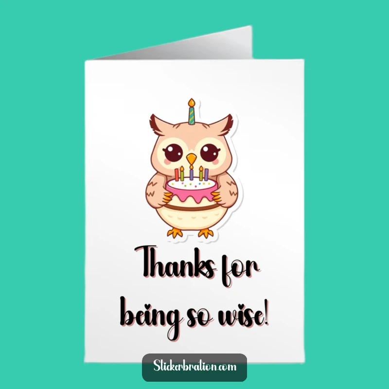 Free Printable Owl Thank You Card: Funny Downloadable Sweet Gratitude!