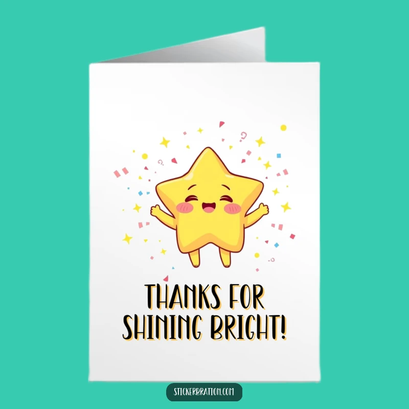 Free Printable Star Juggler Thank You Card: Funny Downloadable Gratitude with Sparkle