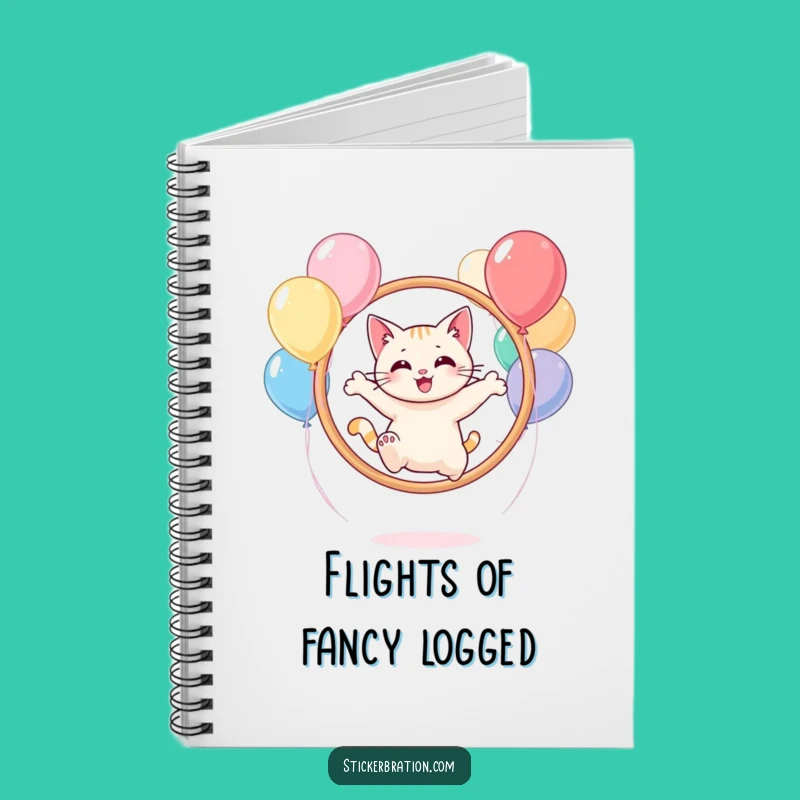 Funny Cat Balloon Hoop Notebook: Jot Down Playful Ideas, Your Creative Journal!