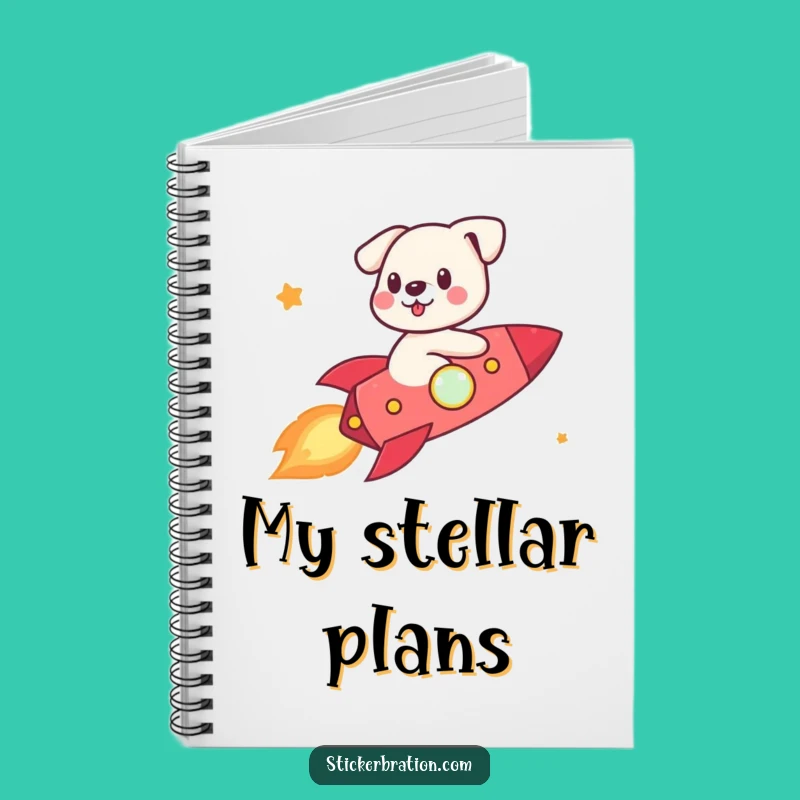 Funny Dog Rocket Notebook: Plan Your Adventures with This Cute Character