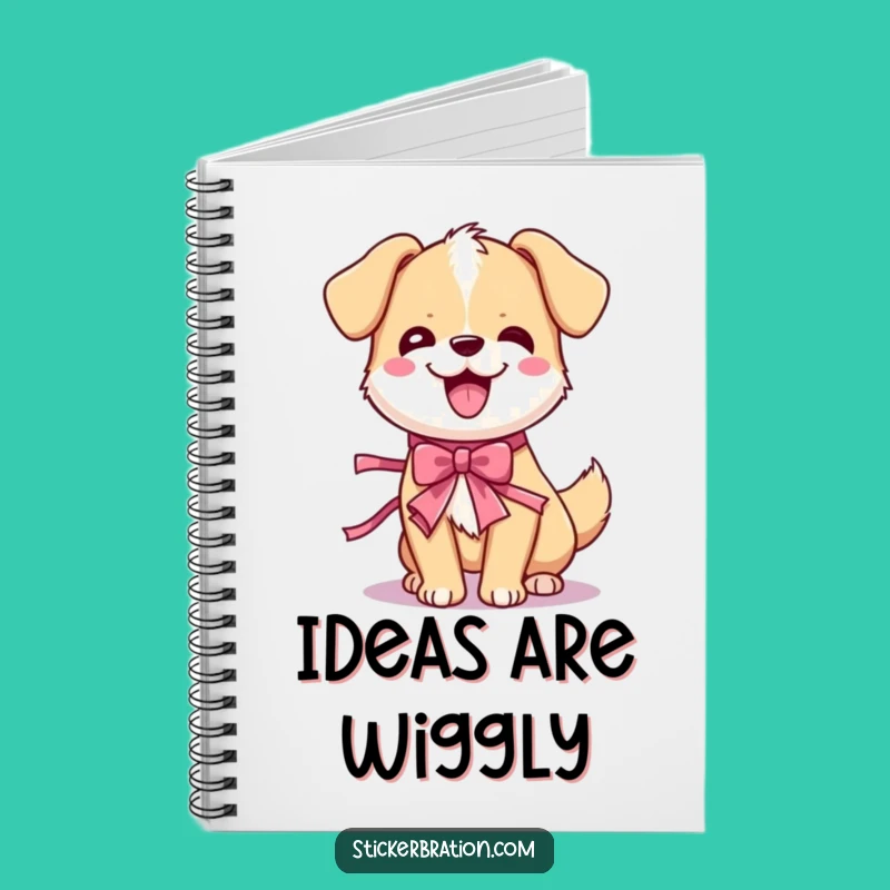 Funny Dog Wiggle Notebook: Cute Cartoon Pup Party Journal, Hilarious Gift for Ideas