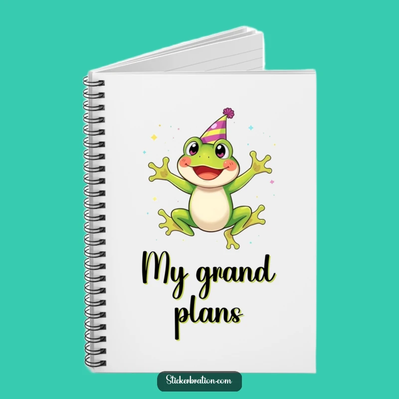 Funny Frog Party Notebook - Glitter Jumping Frog Journal