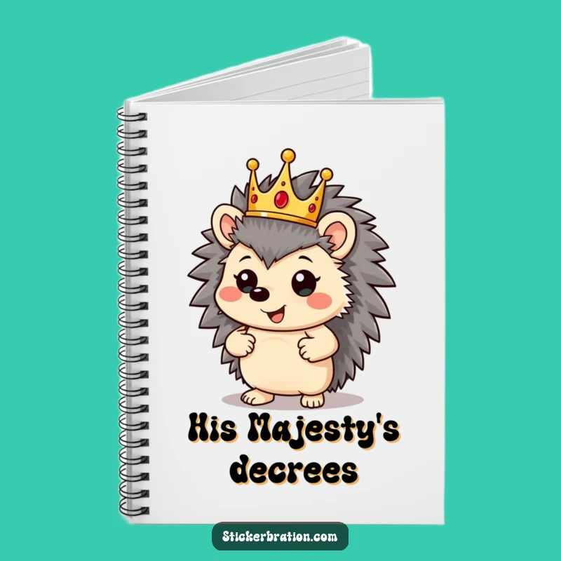 Funny Hedgehog King Notebook: Jot Down Royal Decrees, Plan Your Kingdom!