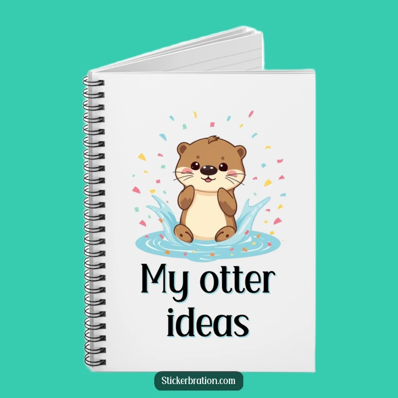 Funny Otter Splash Notebook - Playful Confetti Journal, Perfect Funny Gift!