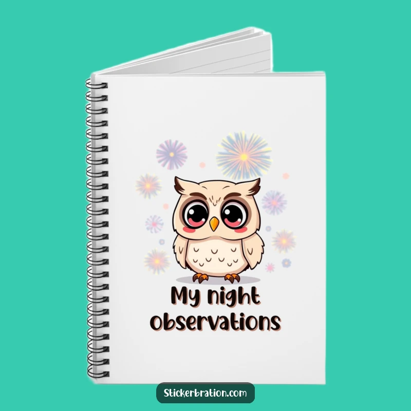 Funny Owl Firework Notebook: Surprised Character Journal, Hilarious Gift!
