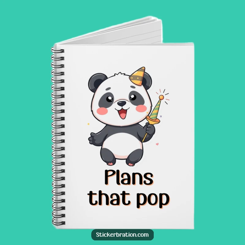 Funny Panda Party Popper Notebook: Jot Down Your Celebratory Ideas