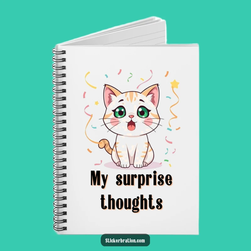 Funny Surprised Cat Notebook: Jot Down Your Thoughts with This Shocked Character