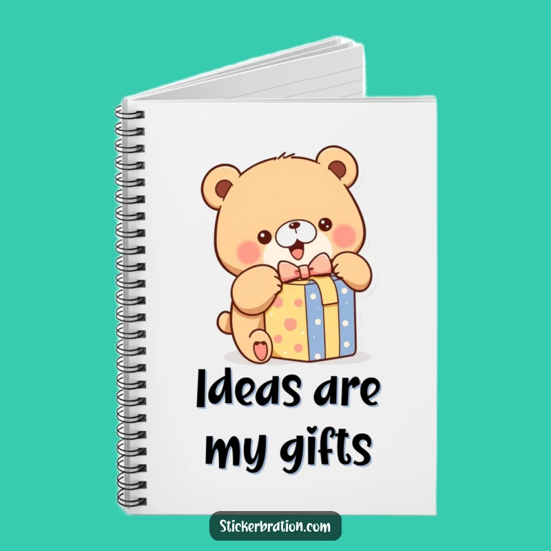 Funny Bear Unwrapping Notebook: Excited Gift Journal for Ideas