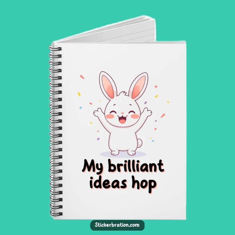 Funny Bunny Cheering Notebook: Cute Confetti Party Journal for Ideas