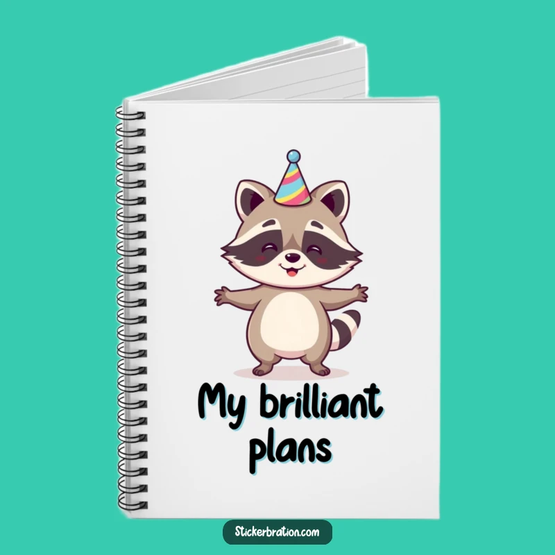 Funny Raccoon Jig Notebook - Festive Journal with Hat, Perfect Funny Gift!