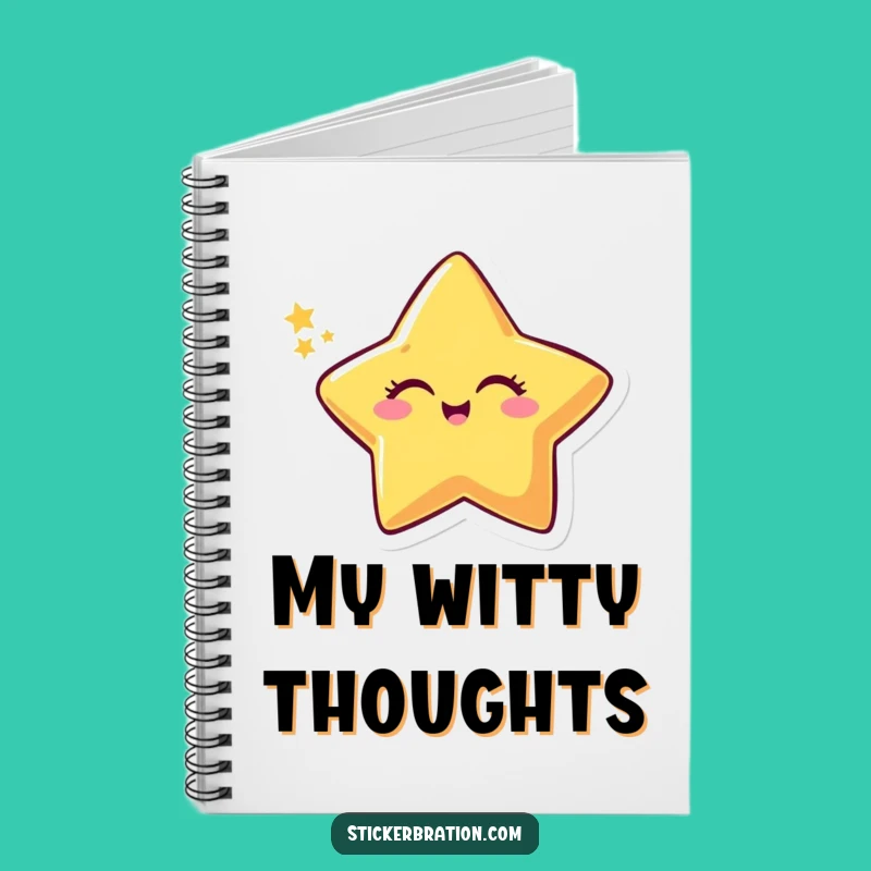 Funny Winking Star Notebook: Jot Down Ideas with Sparkly Flair