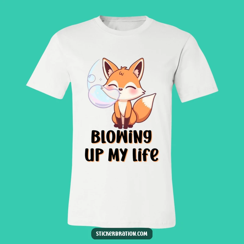 Funny Fox Bubble T-Shirt - Playful & Hilarious Character Apparel Gift