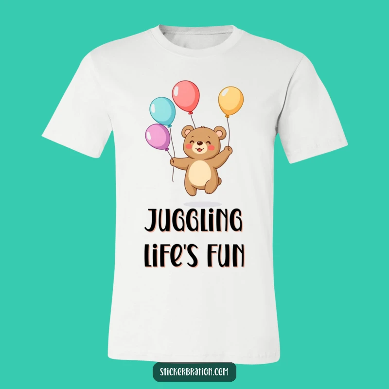 Funny Bear Juggling Balloons T-Shirt: Wear Your Joy with this Hilarious Graphic Tee