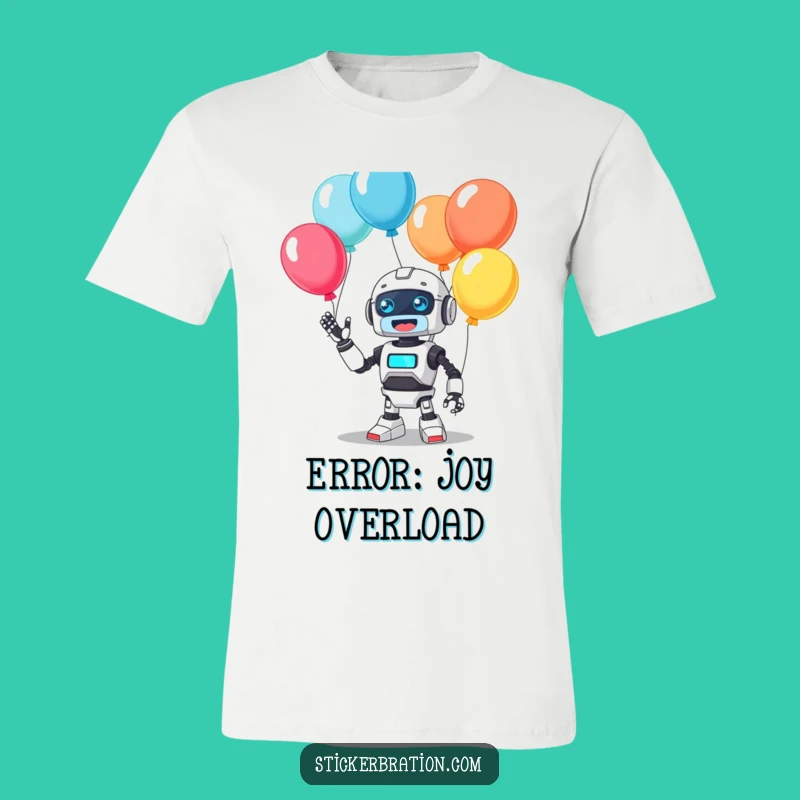 Funny Beep Robot Balloon Juggling T-Shirt - Hilarious & Cute Graphic Tee Gift