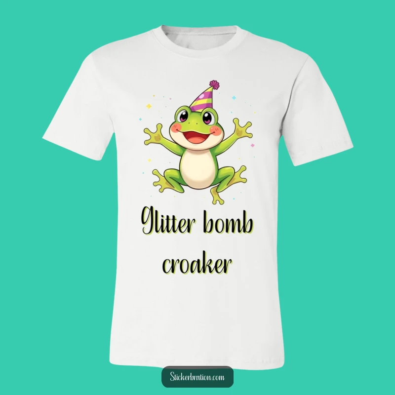 Funny Frog Party T-Shirt - Glitter Jumping Frog Lover Tee