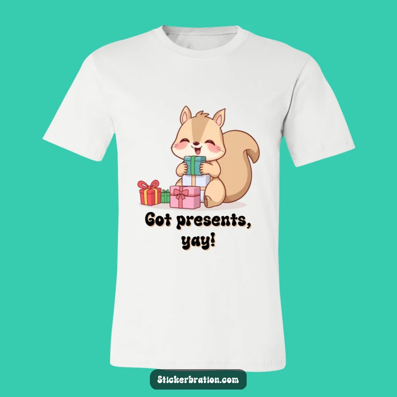 Funny Giggling Squirrel T-Shirt: Gift Stack Fun, Perfect Novelty Tee