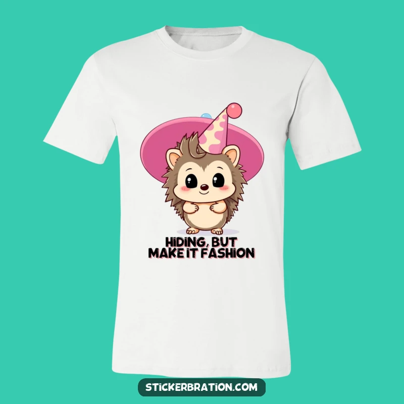 Funny Hedgehog Shy Party T-Shirt: Wear Your Introverted Celebration Style