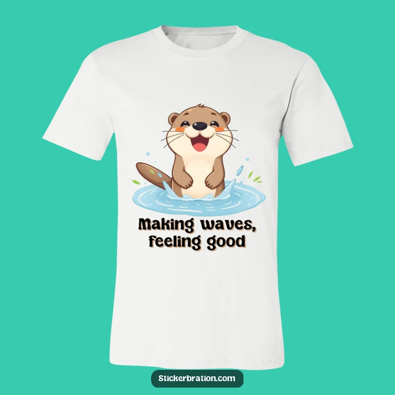 Funny Otter Splashing T-Shirt: Wear Your Delightful Personality