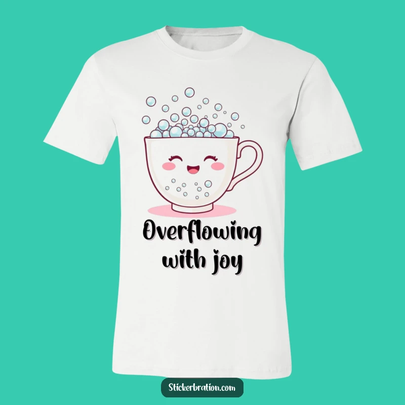 Funny Teacup Bubbles T-Shirt: Wear Your Joy with This Hilarious Graphic Tee