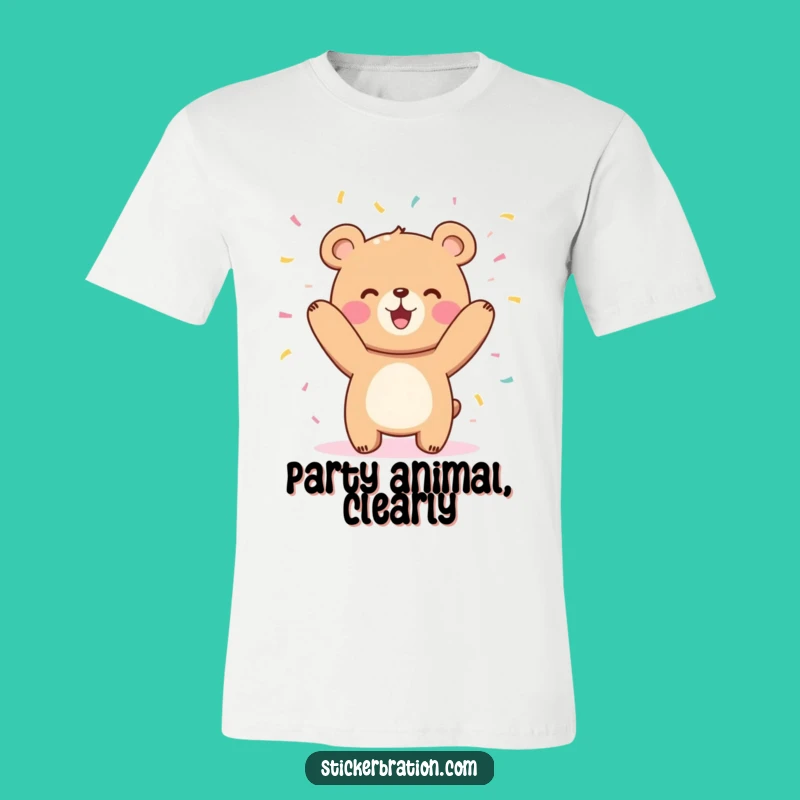 Funny Bear Confetti T-Shirt - Cute & Hilarious Party Apparel Gift