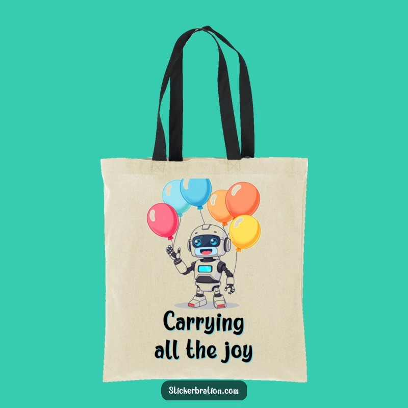 Funny Robot Balloon Juggling Tote Bag - Cute & Practical Hilarious Gift
