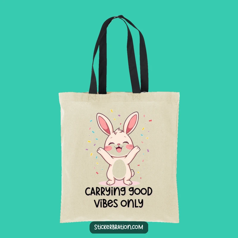 Funny Bunny Confetti Tote Bag: Carry Your Essentials with Hilarious Style