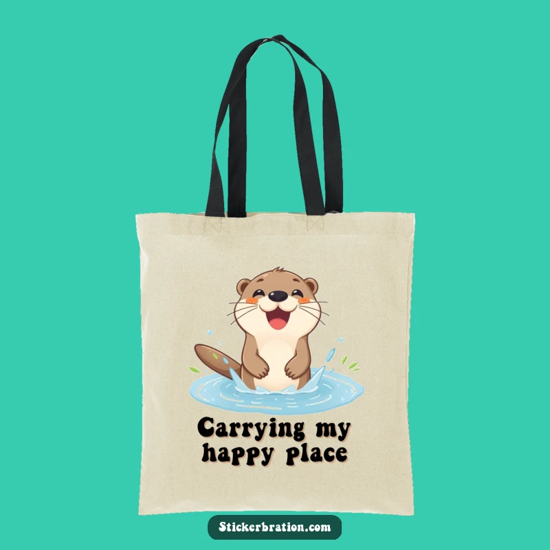 Funny Otter Splashing Tote Bag: Carry Your Joyful Essentials