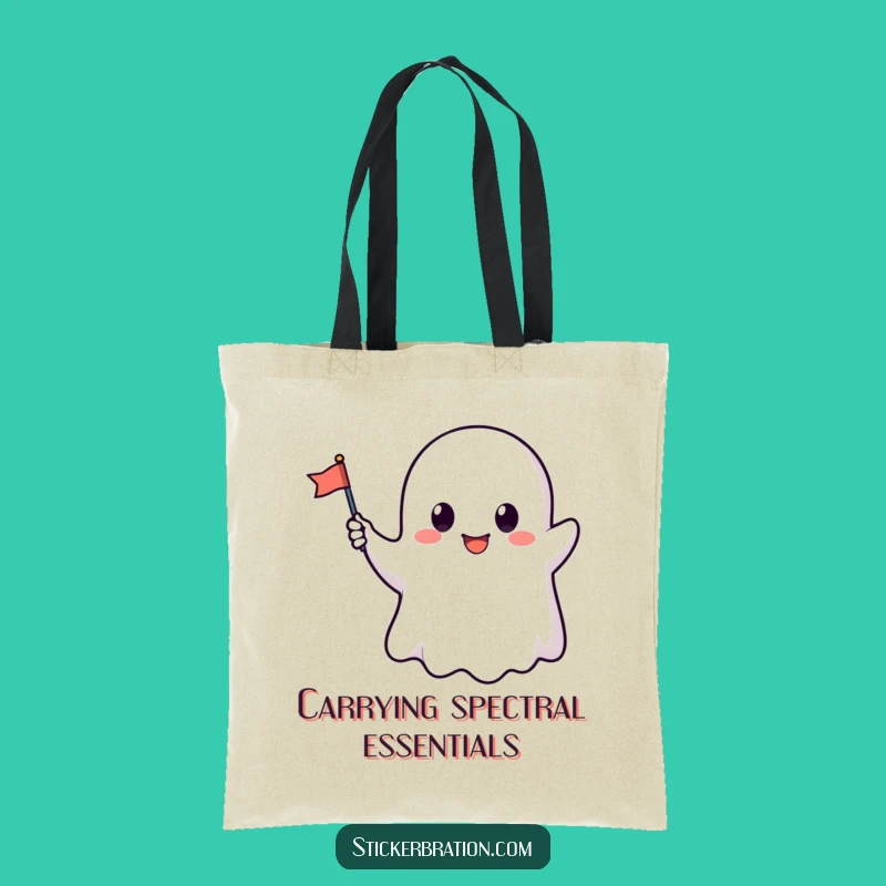 Funny Ghost Flag Tote Bag: Cute Carrier, Perfect Gift for Friendliness