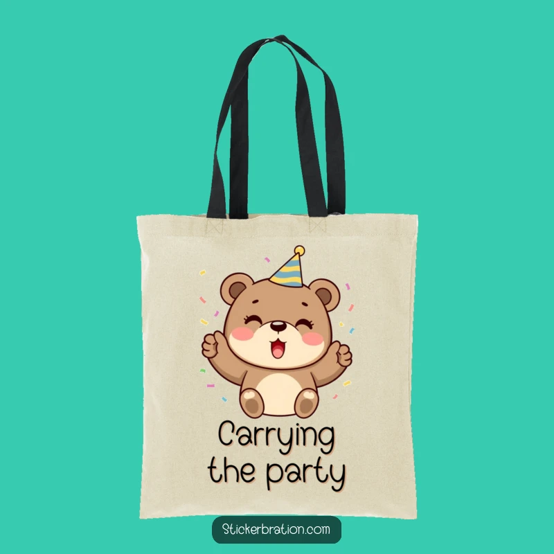 Funny Bear Party Tote Bag: Carry Your Celebration Essentials