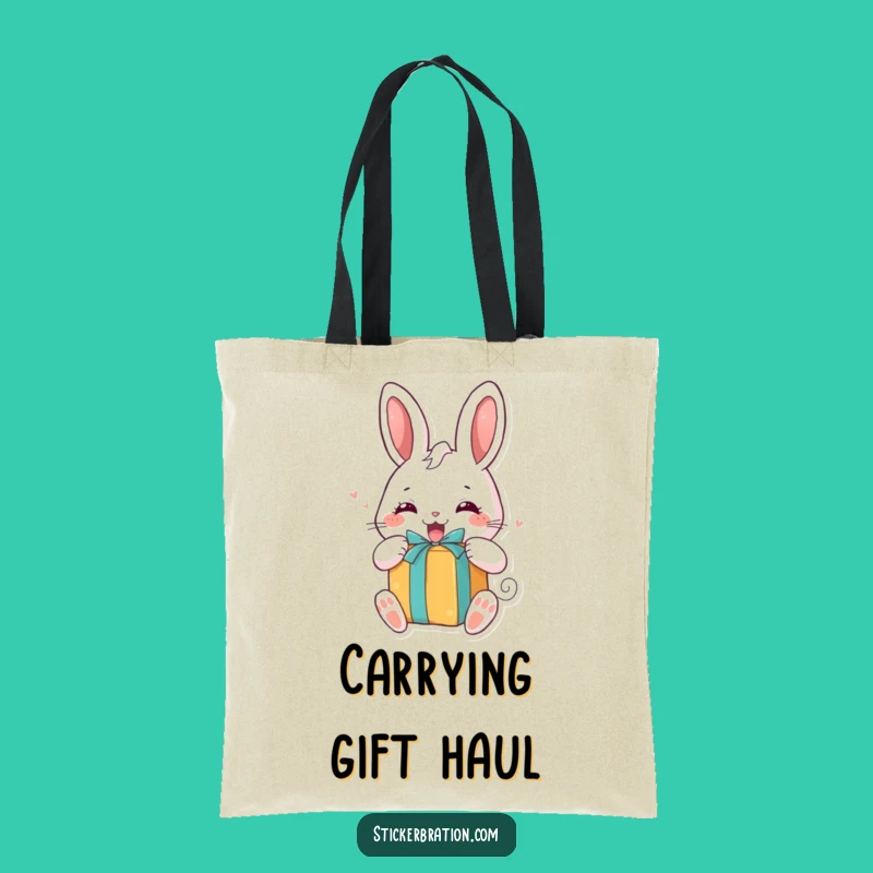 Funny Bunny Gift Tote Bag: Excited Character, Perfect Surprise Gift