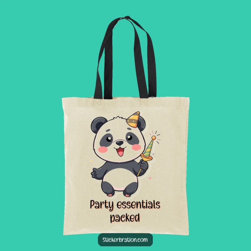 Funny Panda Party Popper Tote Bag: Carry Your Fun Essentials in Style