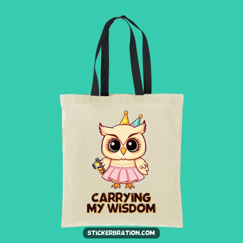 Funny Party Owl Tote Bag - Carry Your Fun with Whimsical Character Art