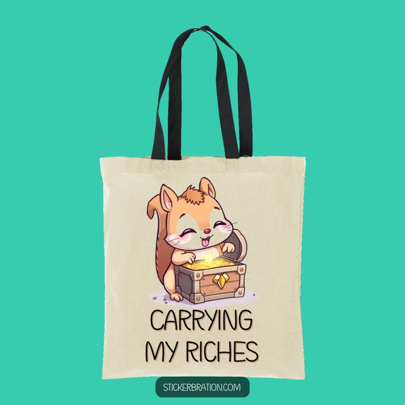 Funny Squirrel Treasure Tote Bag - Carry Your Finds in Style, Hilarious Gift!