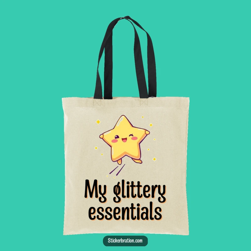Funny Star Glitter Tote Bag: Humorous Carry-All for Joyful Errands